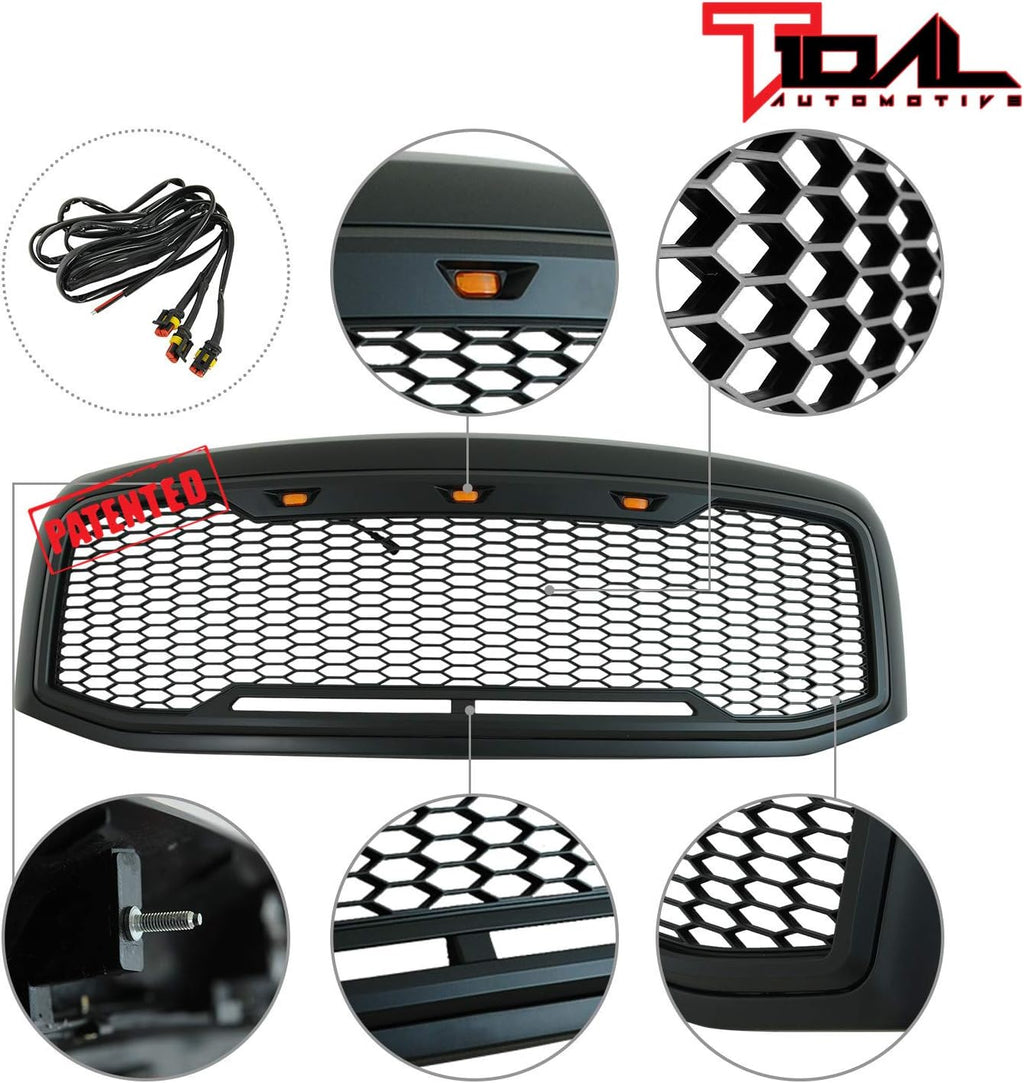 ABS Grille with Amber LED Lights Matte Black L96887