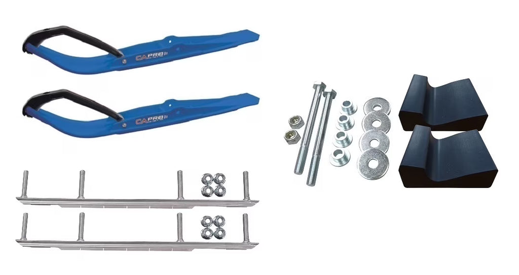 Blue Razor Snowmobile Skis with 9" Shaper Bars Complete Kit Y2517
