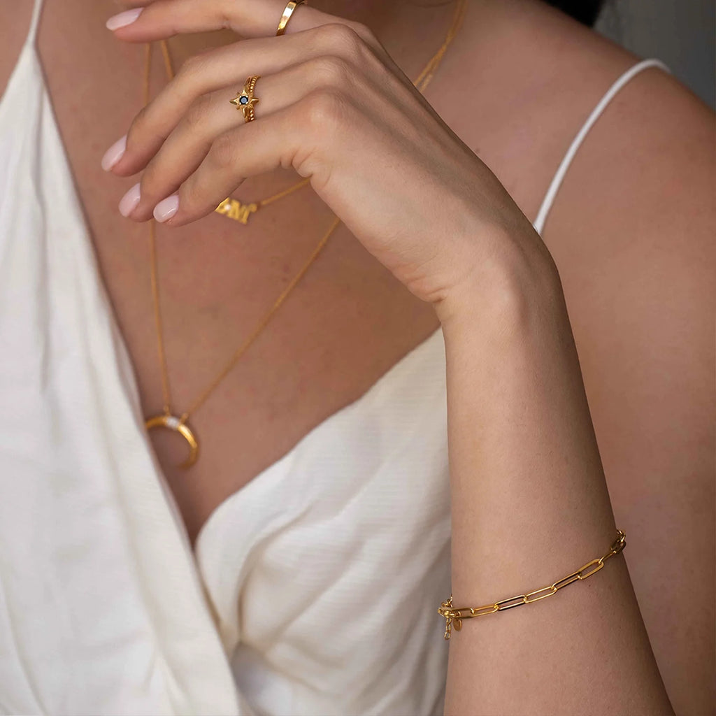 Vermeil Gold Plated Silver Chain Link Bracelet Y564