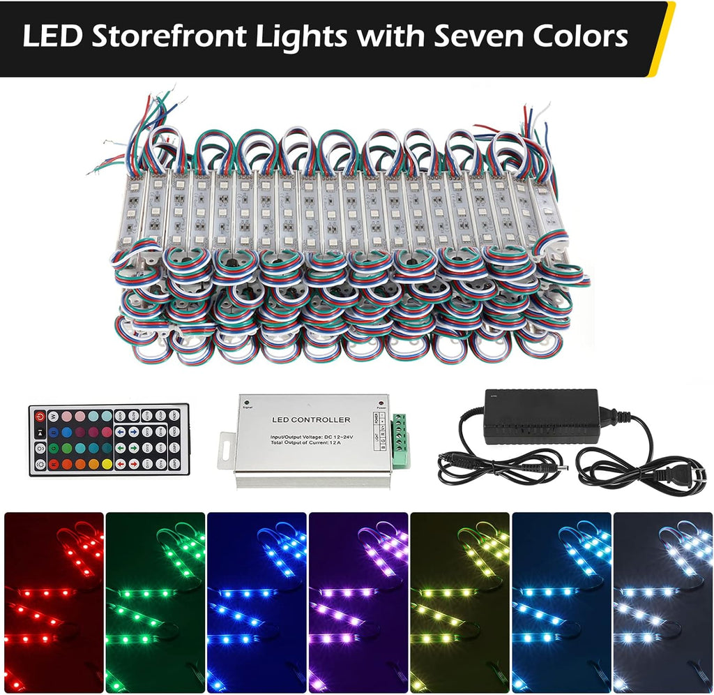 LED Storefront Lights 400pcs RGB with Remote Controller Waterproof Strip Lights Y341