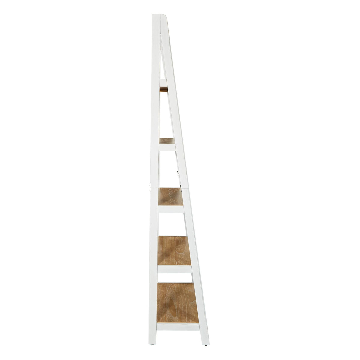 Distressed White Ladder Bookcase R202
