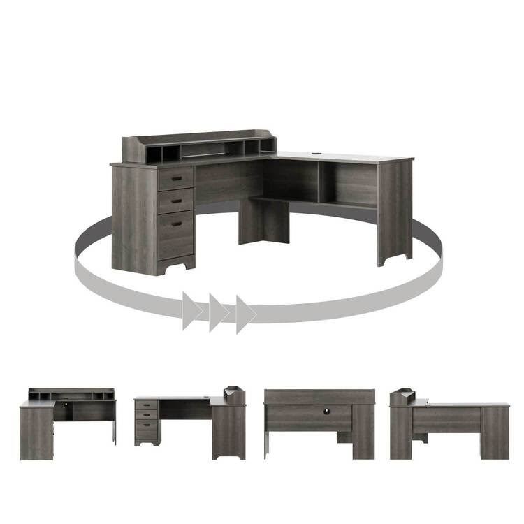 Weathered Oak L-Shaped Desk N31124