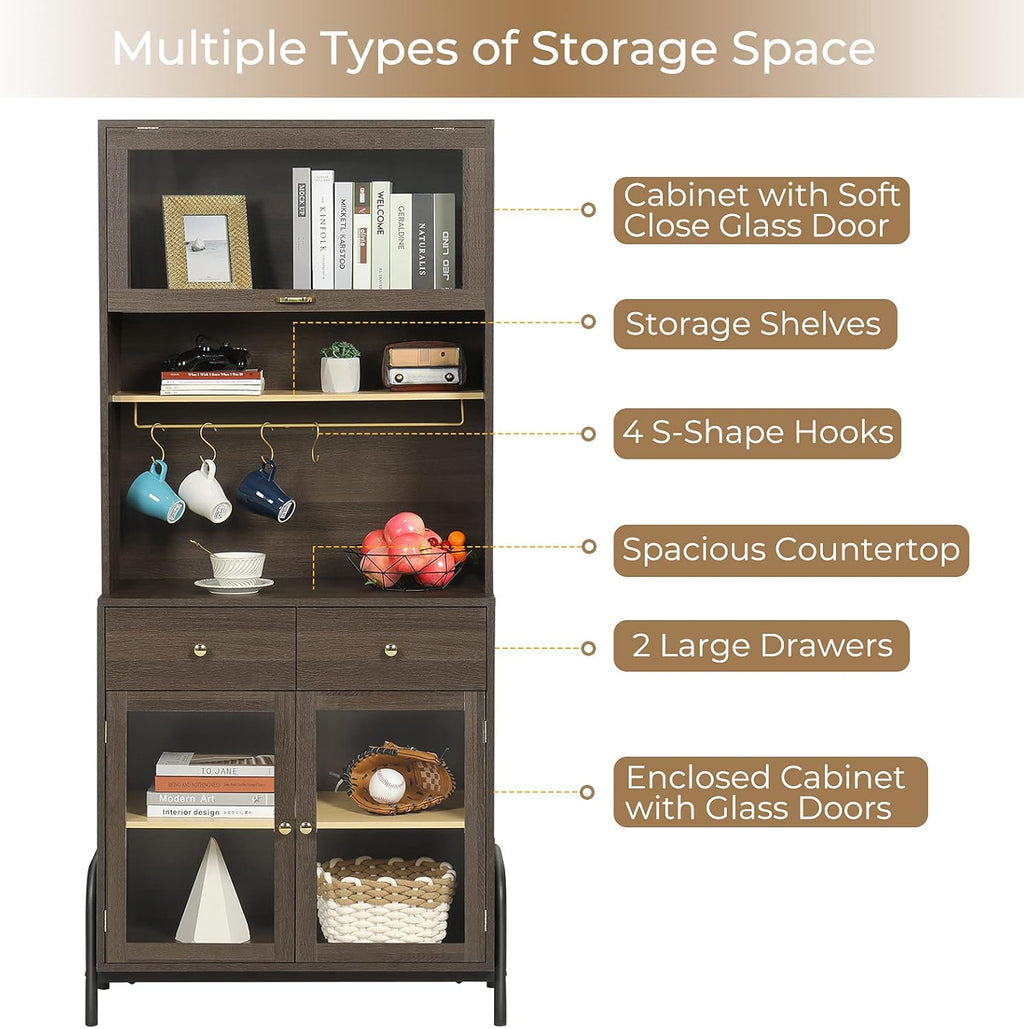 Buffet Cabinet with Storage, 71 Inches D456