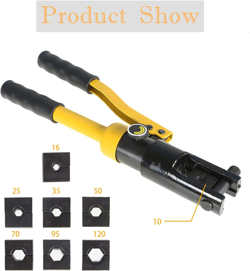 7.5 Ton Hydraulic Wire Crimper with 8 Pairs of Dies, Pack of 2 H118432