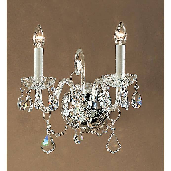 2 Light Wall Sconce in 24K Gold Plate with Crystal J448613
