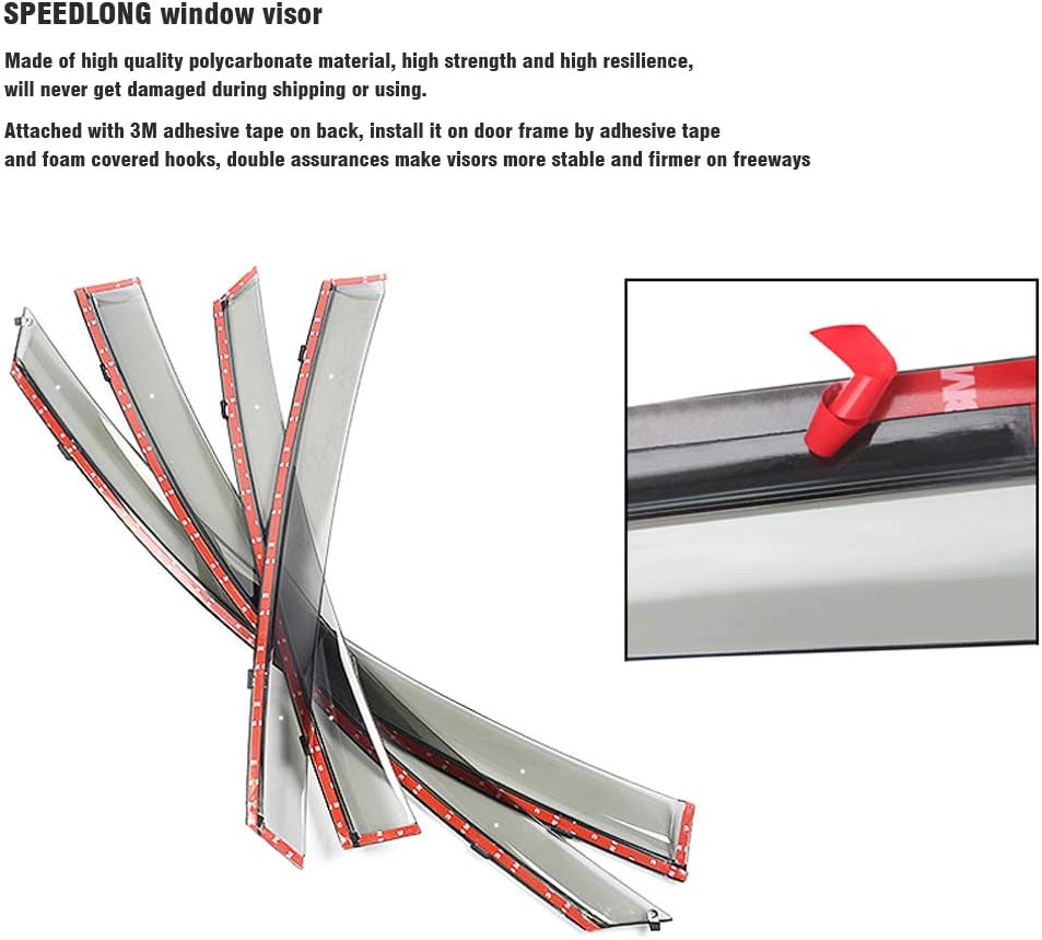 Car Window Visor Vent Shade Deflector Sun/Rain Guards J6605
