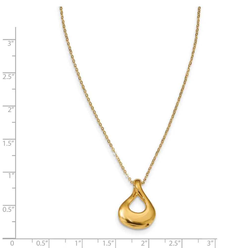 14kt Yellow Gold Tear Drop Necklace 18 inch D505707