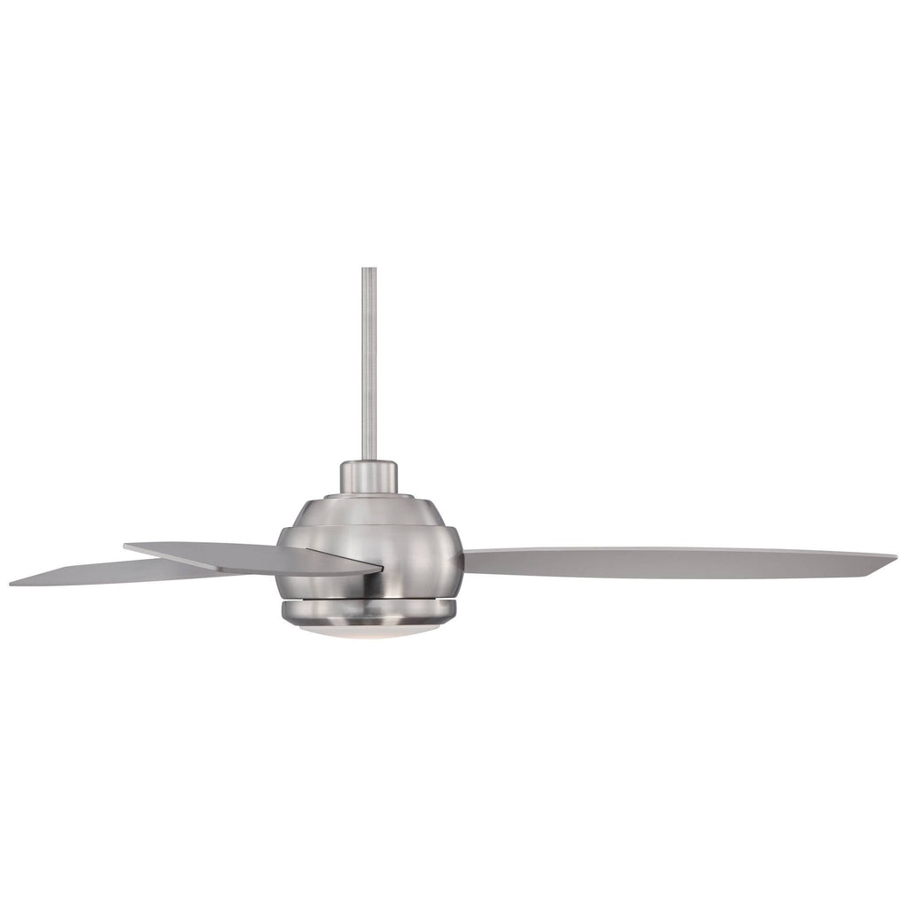 Brushed Nickel LED Ceiling Fan with Light Opal Glass I67108