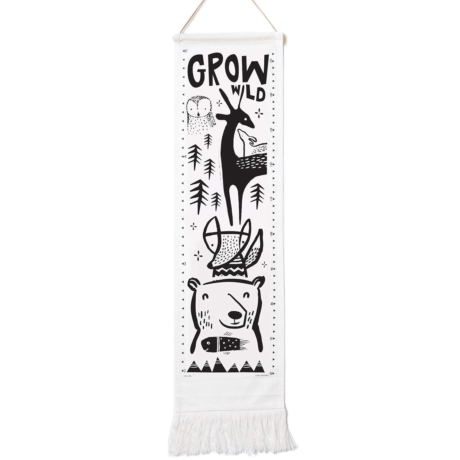 Nordic Canvas Growth Chart for Kids, 44x13 Inches, Pack of 2 F75572