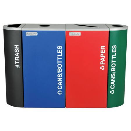 Blue Plastic Square Trash Can S3598