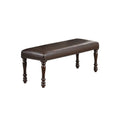 Cherry Finish Faux Leather Bench I539