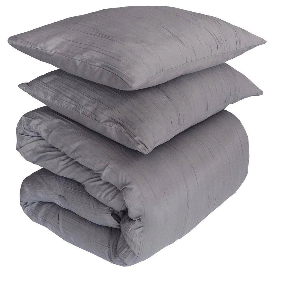 Dark Grey Crinkle 3PC Full/Queen Z6997