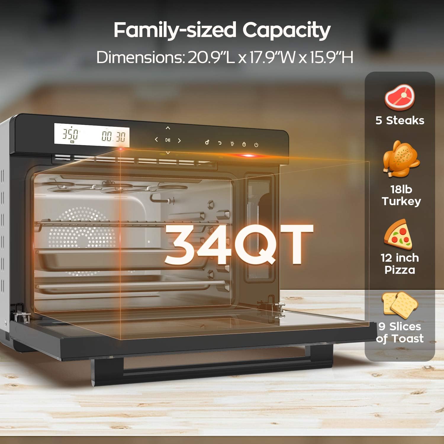 Steam Convection Oven Countertop 34 Qt S130