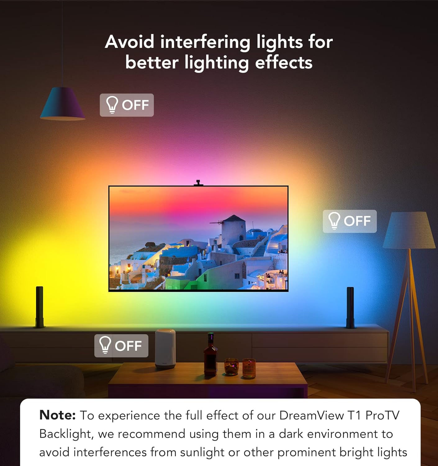 Smart Wi-Fi RGBIC TV Backlight LED Lights for 55-65 inches N374258