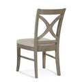Cross Back Side Chair Black Finish Blue Gray Beige Stripe T153193