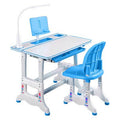 Blue Height Adjustable Study Desk and Chair Set with Tilted Desktop and Drawer T42651