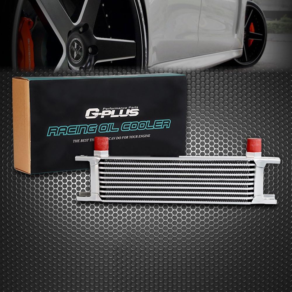 13 Row Aluminum Engine Transmission Oil Cooler Black Pack of 2 O960