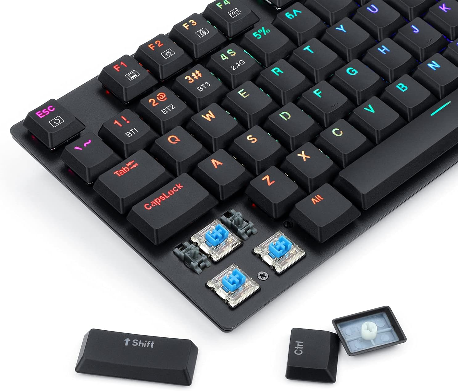 Wireless Mechanical Gaming Keyboard, RGB Backlit, TKL 87 Keys V635