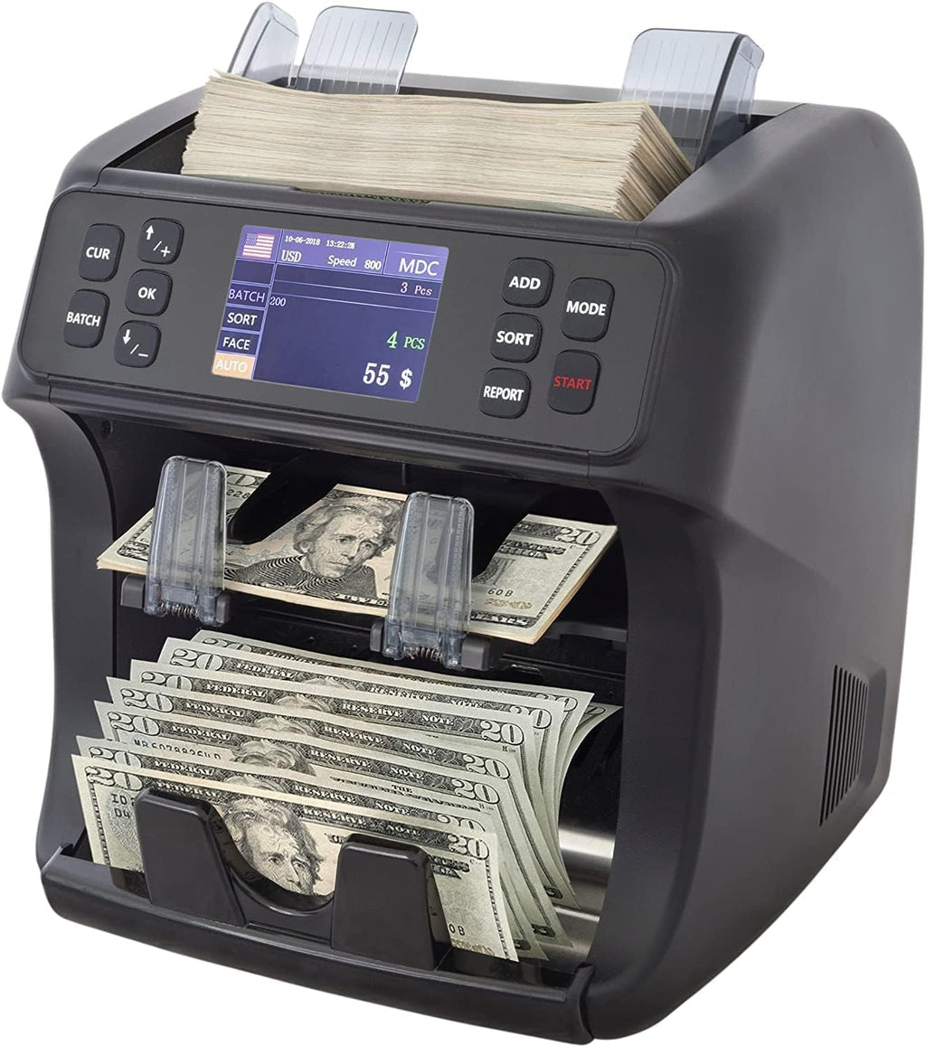 Money Counter Machine with Reject Pocket, 2CIS/UV/MG Counterfeit Detection Y93374