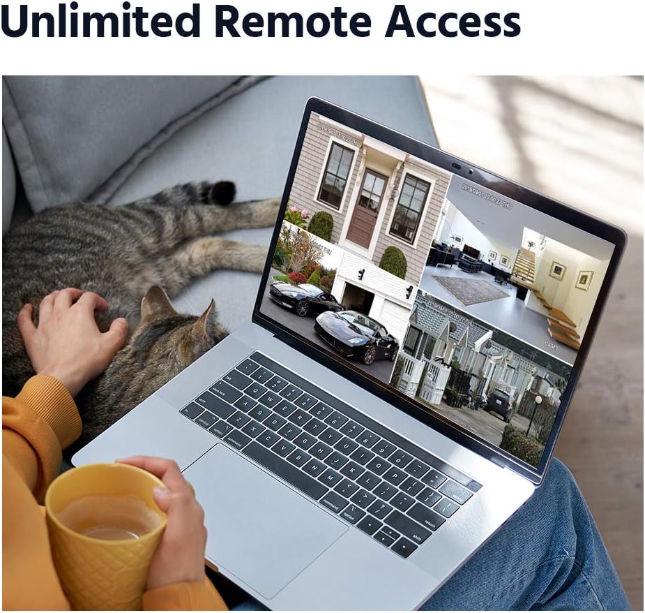 5MP NVR Wi-Fi Security Camera System with 10.1 LCD Monitor, 4CH, 4Pcs 1080p Outdoor IP Cameras, 1TB Hard Drive S7925