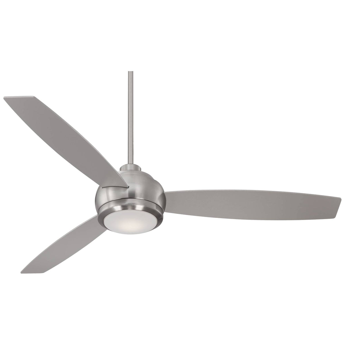 Brushed Nickel LED Ceiling Fan with Light Opal Glass I67108