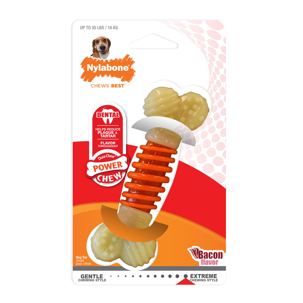 Dental Power Chew Durable Dog Toy Bacon Medium/Wolf (1 Count) I201685