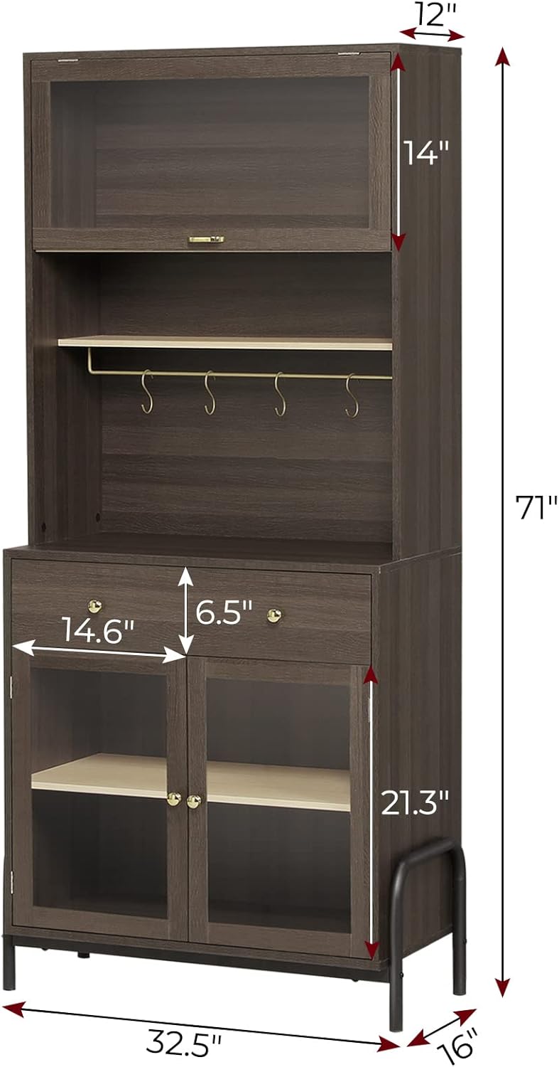 Buffet Cabinet with Storage, 71 Inches D456