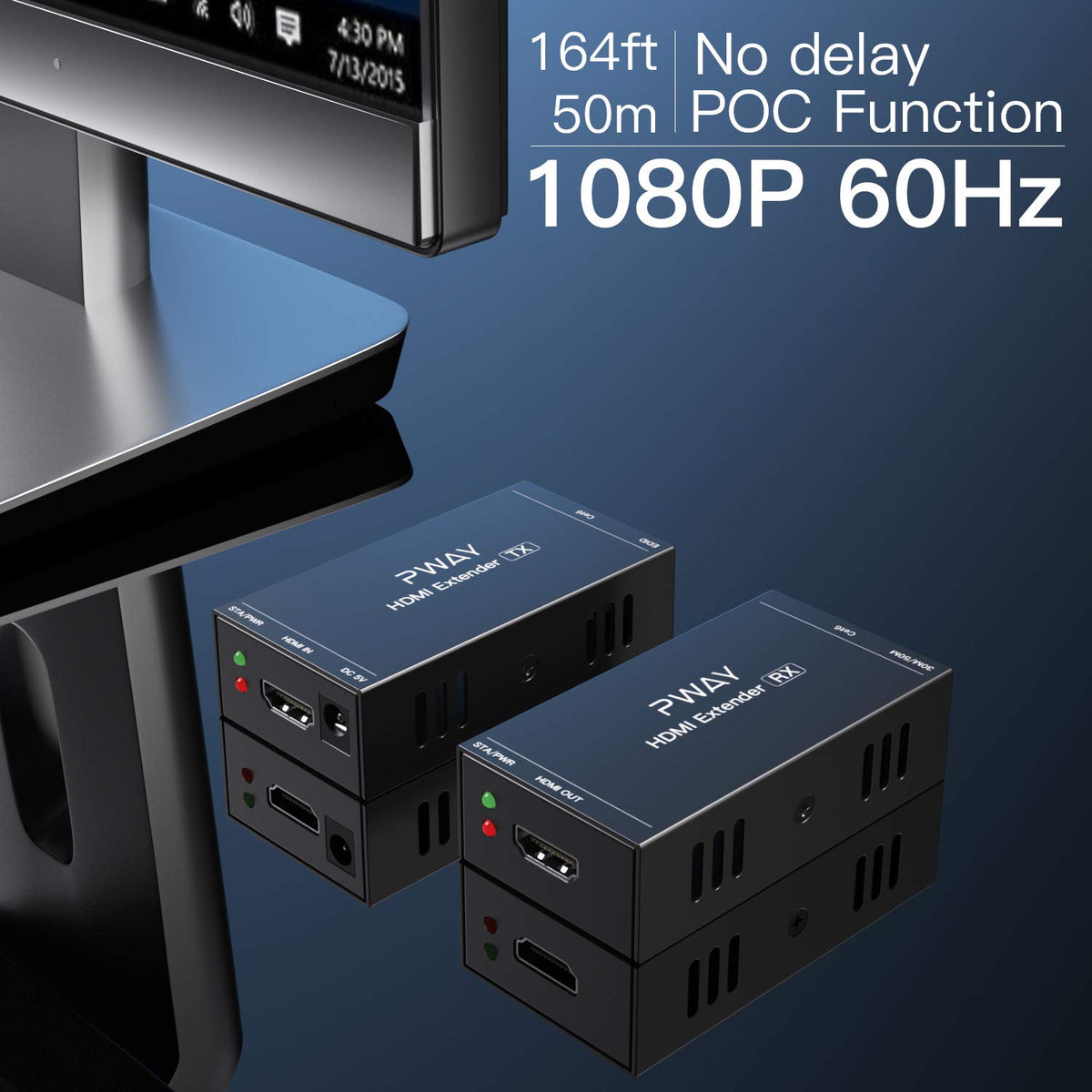 HDMI Extender Over Ethernet Cat5e/6 1080P Pack of 2 D65491