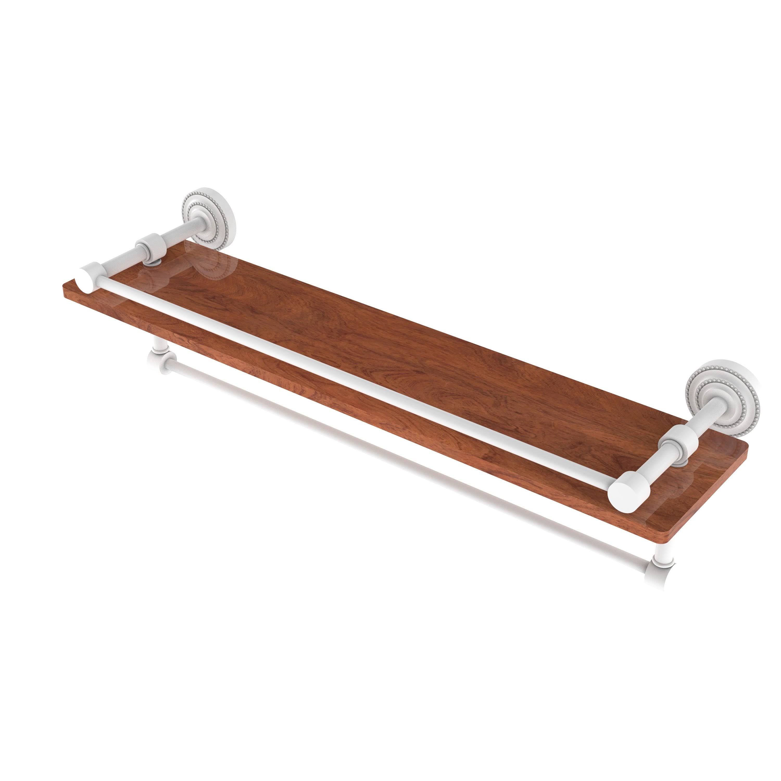 Matte White 22-in 1-Tier Wood Wall Mount Bathroom Shelf M8243