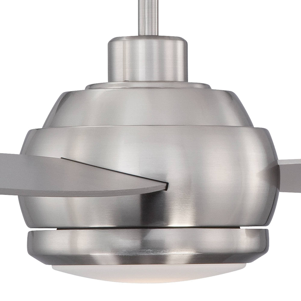 Brushed Nickel LED Ceiling Fan with Light Opal Glass I67108