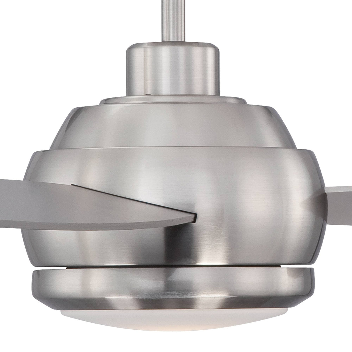 Brushed Nickel LED Ceiling Fan with Light Opal Glass I67108