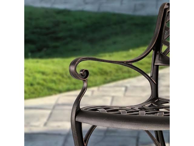 Cast Aluminum Patio Dining Chairs Armchair Set of 2 U861399