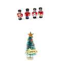 1:12 Scale Dollhouse Mini Christmas Tree with 4x Wooden Band People I7429
