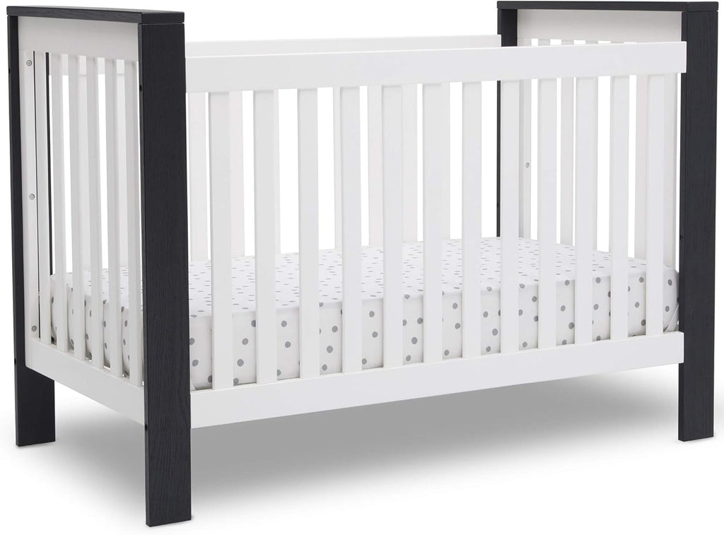 Bianca White Textured Midnight Grey 4-in-1 Convertible Crib W7770