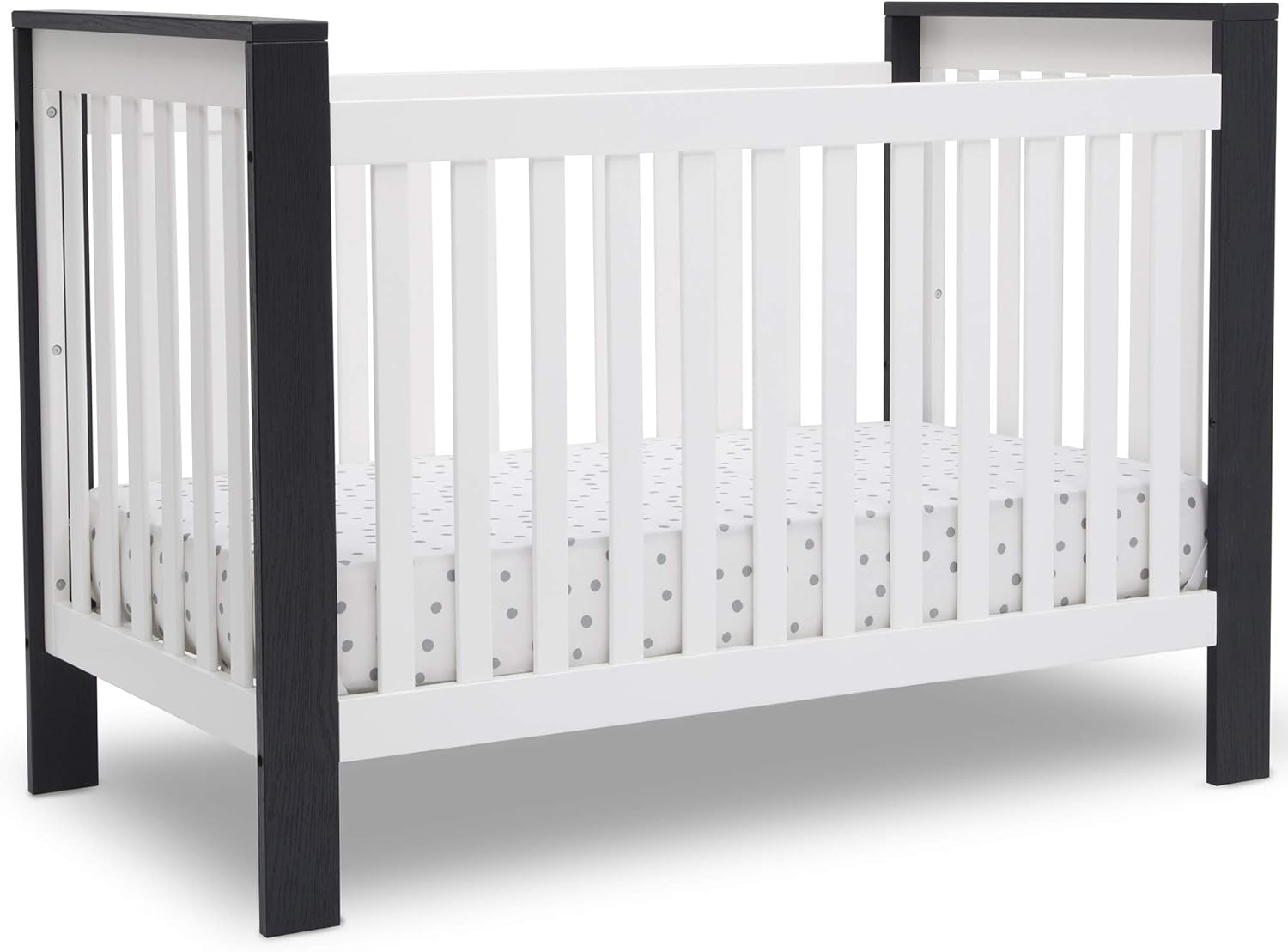 Bianca White Textured Midnight Grey 4-in-1 Convertible Crib W7770
