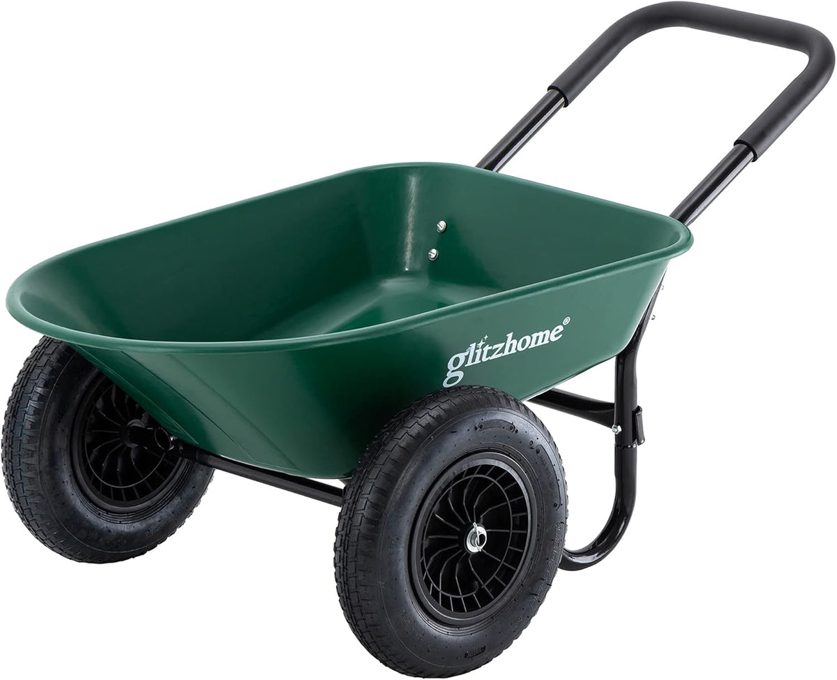 Green Steel Framed Plastic Garden Utility Dump Cart A111