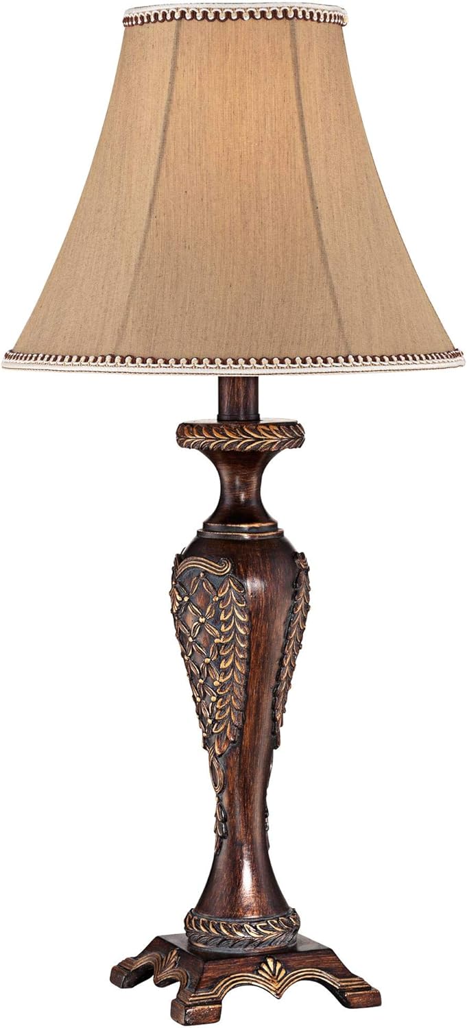 Bronze Brown Candlestick Table Lamp with Dimmer S636