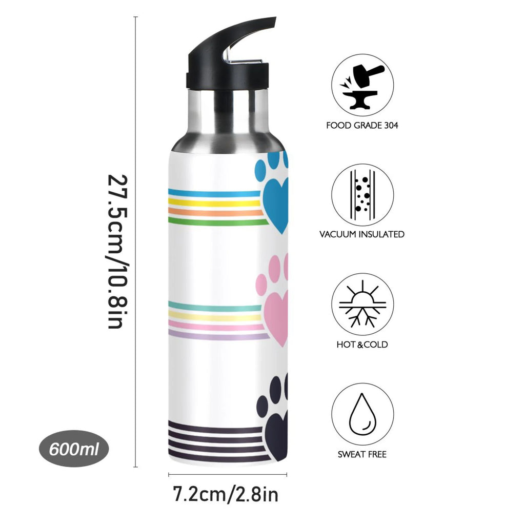 Stainless Steel Water Bottle with Straw Lid 20 OZ D4061