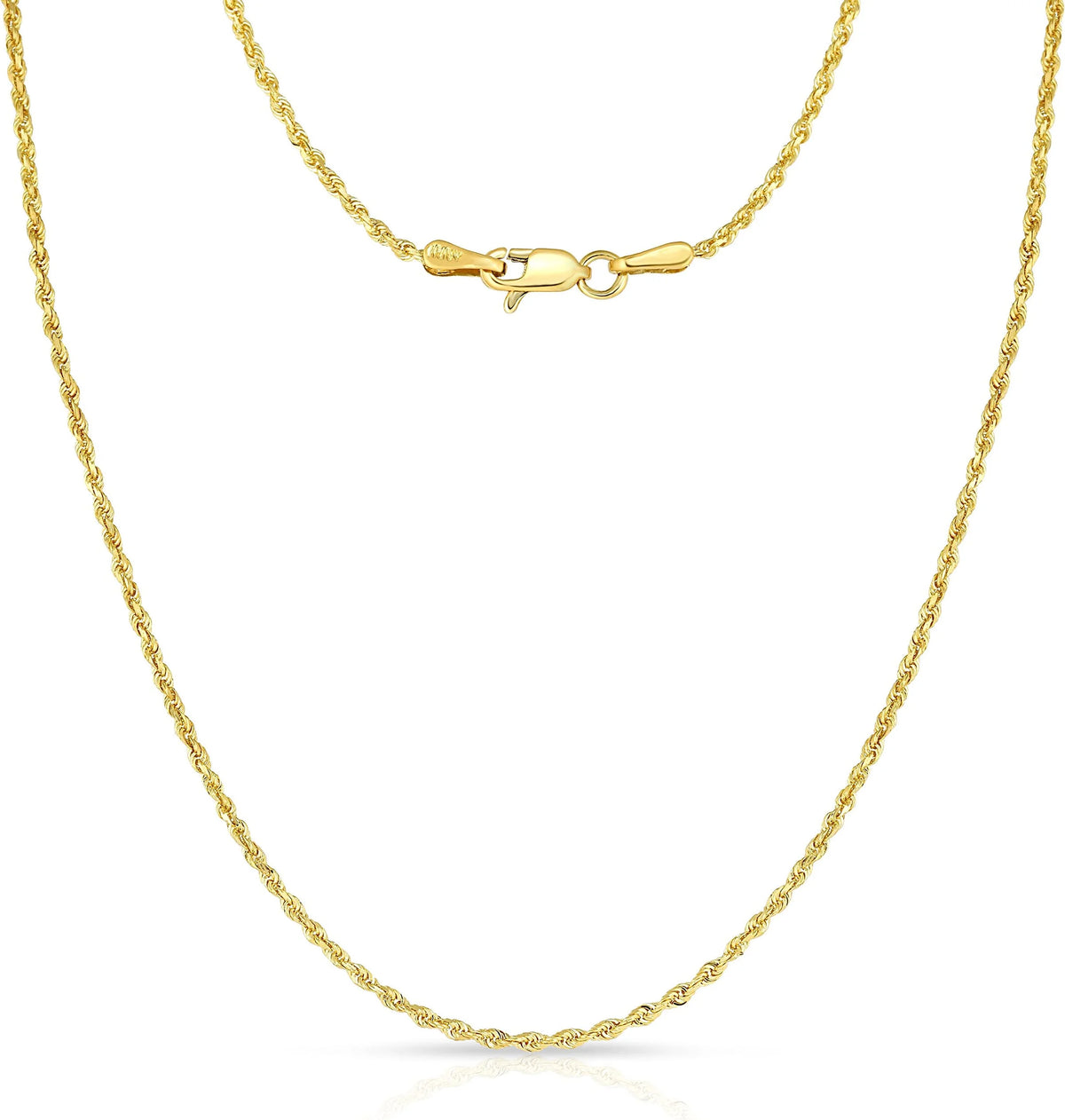 10k Yellow Gold Diamond Cut Rope Chain Necklace W630