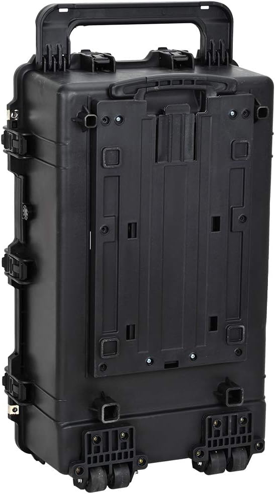 Portable Rolling Waterproof Hard Case with Wheels and Retractable Pull Handle, Black, 31.65inch x 19.37inch x 11.02inch B206545