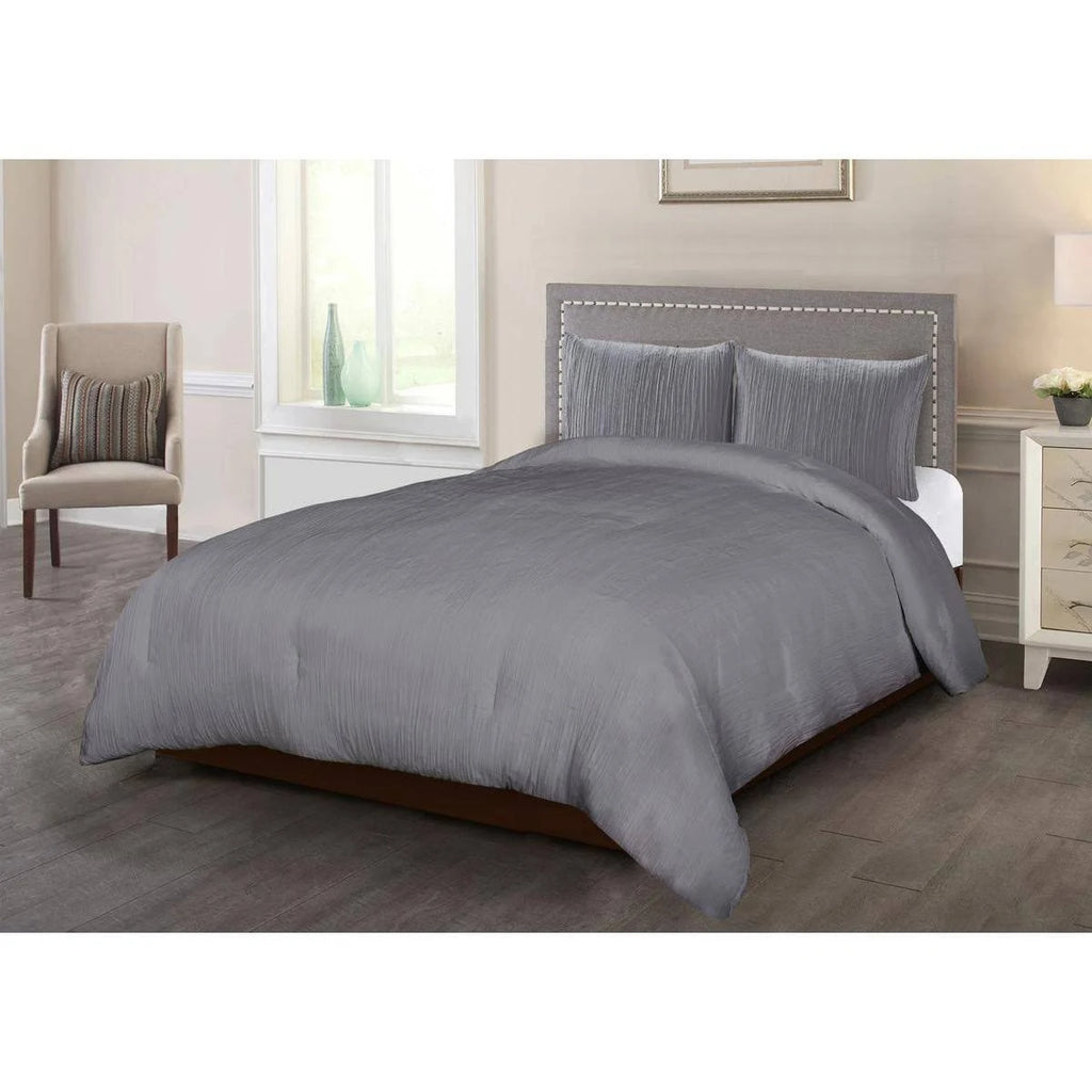 Dark Grey Crinkle 3PC Full/Queen Z6997