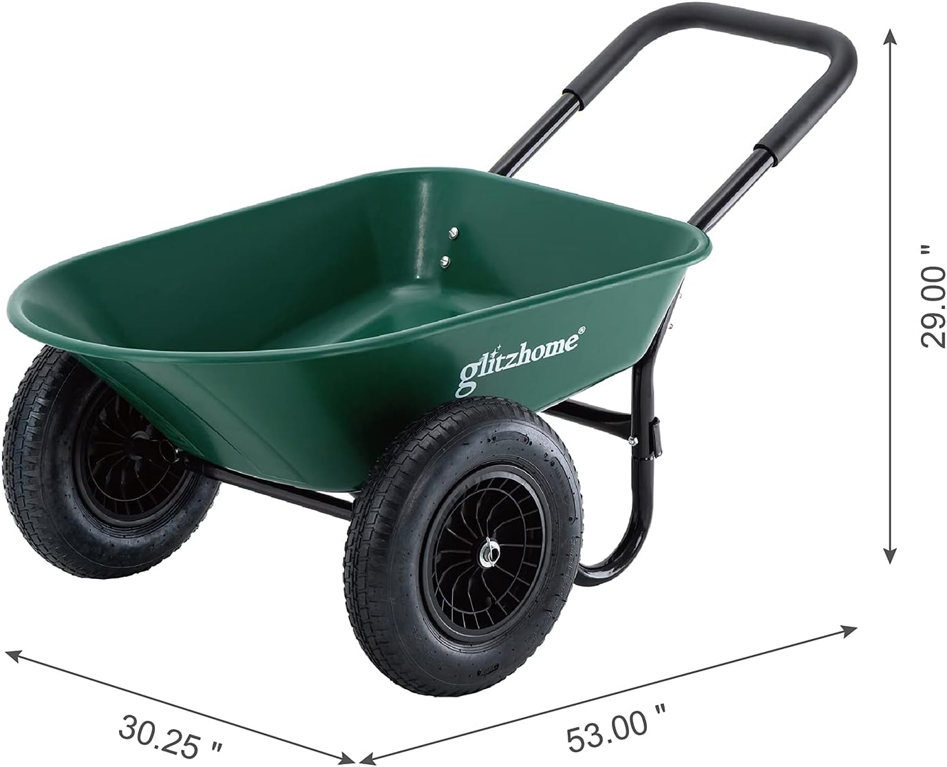 Green Steel Framed Plastic Garden Utility Dump Cart A111