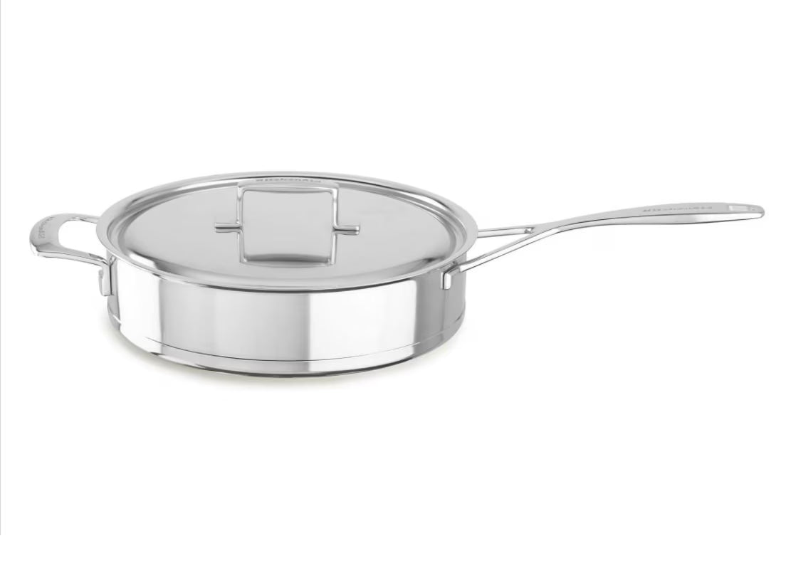 Stainless Steel 5.0-Quart Low Saute Pan with Lid R214