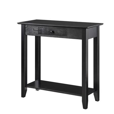 Black Hall Table with Drawer and Shelf (Pack of 2) D963