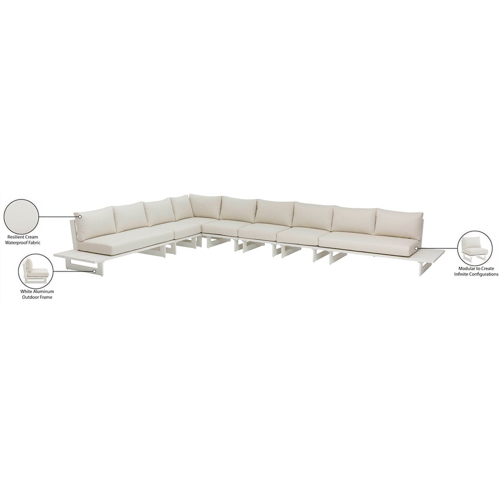 Cream Water Resisting Outdoor Modular Sectional W682
