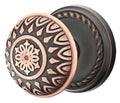 Solid Brass Door Knob Set with Rope Rosette, Venetian Bronze Z7042