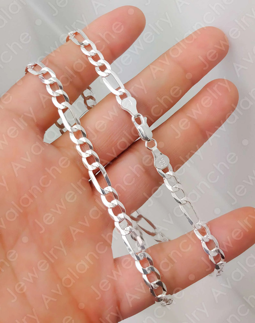.925 Sterling Silver Figaro Link Chain Necklace 16 inches R66109