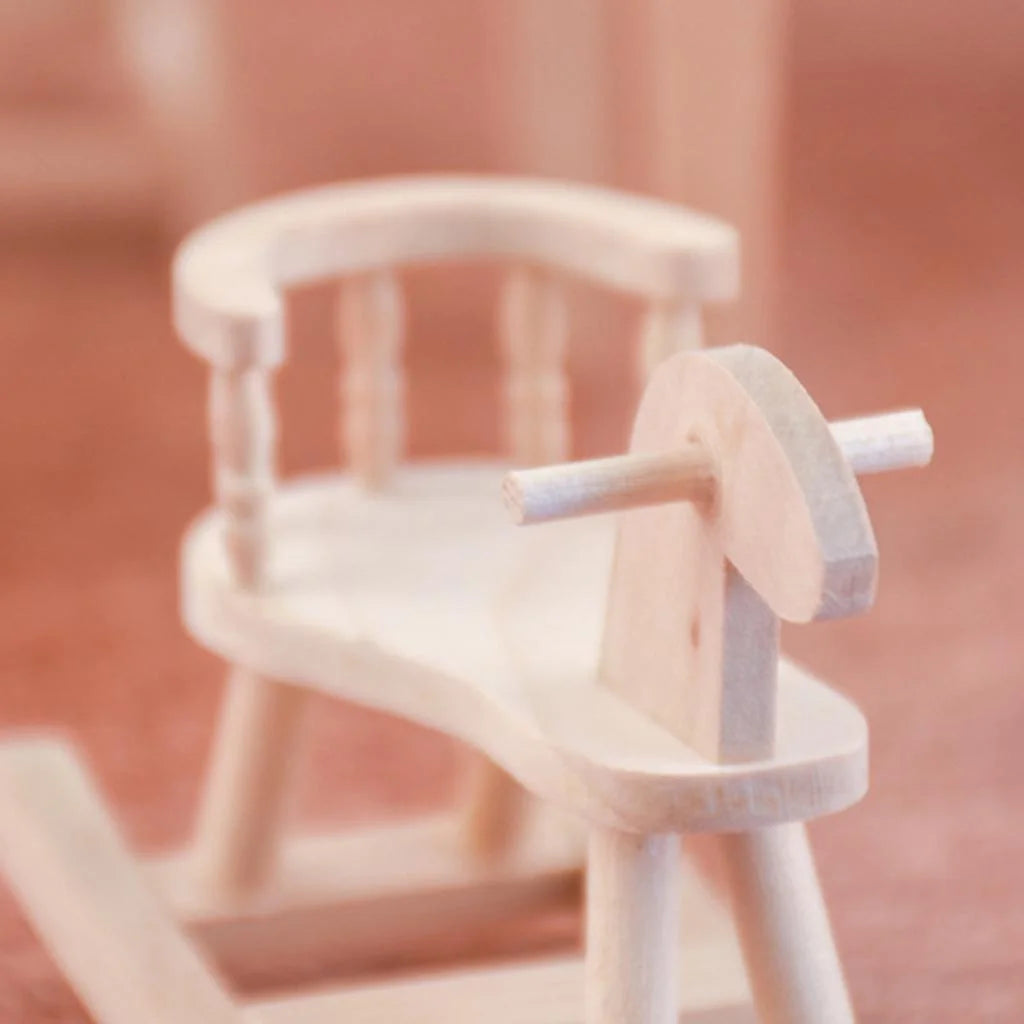 Dollhouse Unpainted Wooden Cockhorse Toy Furniture Model K37455