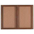 Enclosed Bulletin Board Walnut 72 W x 48 H X53114