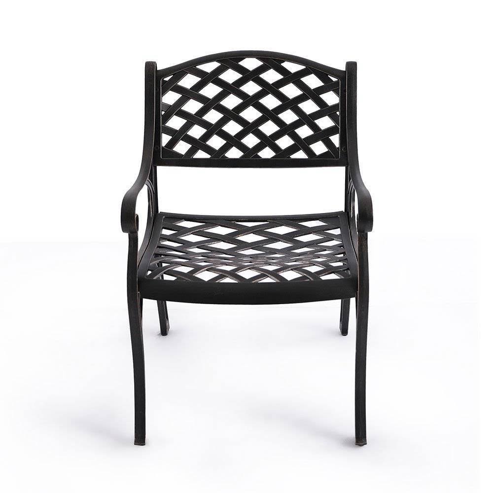 Cast Aluminum Patio Dining Chairs Armchair Set of 2 U861399